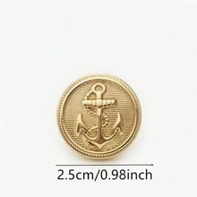 Nautische ankerknopen voor jassen en truien (10 stuks) - 15/20/25 mm vintage metalen kledingknopen, ronde retro naaiaccessoires voor pakken, vesten, lente-zomermode