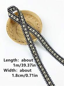 1 Roll 18mm Width  Double-Colored Lace Trim Polyester Woven Tape For DIY Clothing Accessories