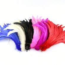 30Pcs 35-40cm/14-16inch Artificial Women's Rooster Feather Headwear DIY Wedding Dresses Accessories Multicolour Feathers Crafts Home Party Decorate