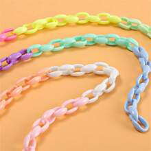 100 piezas de cadena de acrílico en colores surtidos, anillo de salto de plástico, llavero y bolsa, accesorios para joyería DIY, cadena de enlace abierto de arco iris