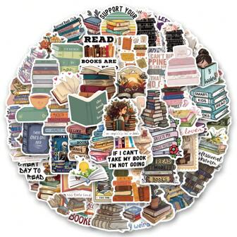 120 PCS Retro Book Stickers, Bookish Stickers, Reading Stickers, Book Lover Stickers For Water Bottles, Laptops, Bookish Gifts For Kids Teens Adults Readers Back To School
