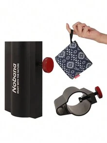 1pc Outdoor Camping Tarp Pole Fixing Tool Tent Accessory Bracket Support Rod Fixed Pipe Rack Fishing Umbrella Adjustment Base - Black - View 5