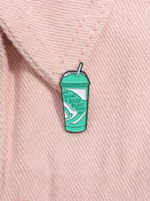 Not Having A Baja Blast Right Now Drink Cup Shaped Brooch, Cartoon Humorous Accessory Suitable For Men And Women To Wear In Daily Life