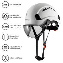 LOEBUCK Industrial Safety Hard Hat With Matching Goggles For Building, High-Altitude Rescue, Climbing, Crash Protection. Compliant With US ANSI Z89.1, EU EN397 Standards. (1 Piece) - American Safety Hard Hat - View 3