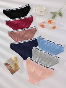 Ensemble de 7 pièces Culottes confortables triangulaires de sport pour femmes, à taille basse et à la mode