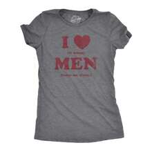 Womens I Heart It When Men Leave Me Alone T Shirt Funny Sarcastic Tee For Ladies Funny Womens T Shirts Cute Vintage Fashion Casual Ladies T-Shirt Gift - 深希瑟灰色 - 查看 1