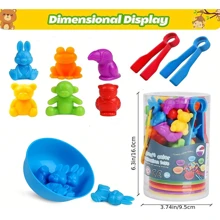 Juguetes de conteo con juegos de emparejamiento y tazones de clasificación - Actividades de aprendizaje preescolar de clasificación de colores, juguetes educativos Montessori - Regalo para niños, niñas y niños pequeños