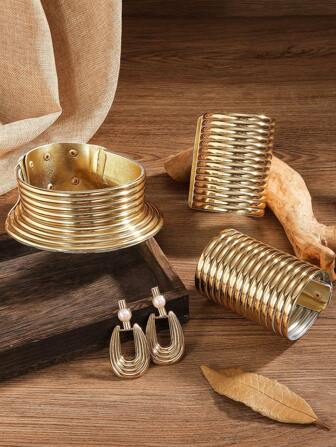 Handgjorda flerlagers läderhalsband, örhängen, armbandsset, överdrivet bohemiskt mode vintage lyxsmycken för kvinnor, lämplig för fest, bröllop, semester