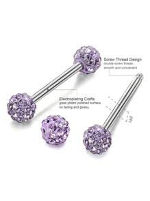 1pair Stainless Steel Piercing Nipple Rings Basic Chest Jewelry For Women Daily Wear