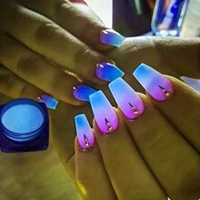 10g Sky Blue Glow-In-The-Dark Nail Pigment - Luminous Epoxy Resin Dye Acrylic Craft Tips Halloween Party - Apricot - View 8
