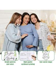 Set de 10 tarjetas de predicción para baby shower, tarjetas de revelación de género con patrón de hojas de árbol para niño y niña, juego de predicciones para bebé, para consejos, deseos y predicciones, Navidad - Multicolor - Ver 6