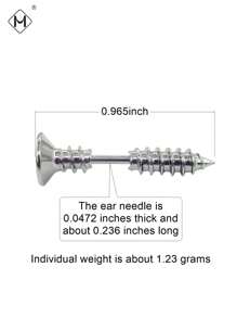 1pc Fashion Punk Style Stainless Steel Cross Screw Earring, Unisex Daily Wear - Phillips Screws - View 2