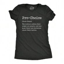 Womens Pro Choice Definition T Shirt Awesome Womens Rights Text Tee For Ladies Funny Womens T Shirts Cute Vintage Fashion Casual Ladies T-Shirt Gift - Heather Black - View 1