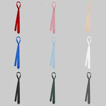 1 件男士 5 厘米正式商务手工纯色亮面领带，伴郎西装衬衫配饰装饰领带男士领带