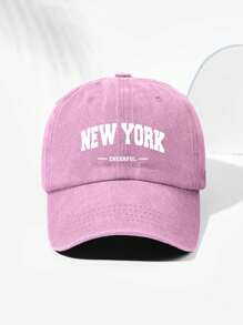中性NEW YORK字母印花復古棒球帽，時尚的爸爸帽，適用於戶外和日常穿著，適合卡車司機 - B - 查看 14