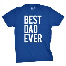 Mens Best Dad Ever T Shirt Funny Tee For Fathers Day Idea For Husband Novelty Mens Funny T Shirts Cool Vintage Fashion T-Shirt Gift Classic Menswear - Màu xanh lam - Xem 1