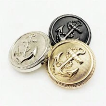 Nautische ankerknopen voor jassen en truien (10 stuks) - 15/20/25 mm vintage metalen kledingknopen, ronde retro naaiaccessoires voor pakken, vesten, lente-zomermode