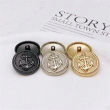 Nautische ankerknopen voor jassen en truien (10 stuks) - 15/20/25 mm vintage metalen kledingknopen, ronde retro naaiaccessoires voor pakken, vesten, lente-zomermode