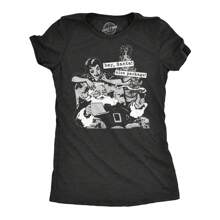 Womens Hey Santa Nice Package T Shirt Funny Christmas Tee
