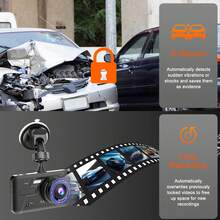 1080P Car Tachograph With Memory 32GB SD Card, Dual Lens Front Built-In, Car Camera Cycle Recording, Infrared Night Vision Function, Motion Detection Mode.Multi-SKC - Black - View 3