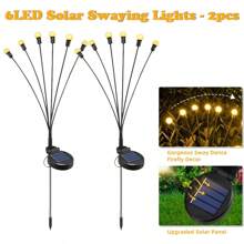1 Peça/2 Peças de Luz de Jardim Solar, Luz de Vagalume Solar, Luz Cintilante Solar, Luz de Vagalume, Luz Solar para Exterior, Iluminação de Decoração de Caminho de Jardim e Quintal, Luz de Paisagem Solar, Luz Decorativa de Atmosfera de Paisagem de Pátio