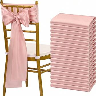 8/12/16 piezas Lazos de satén color oro rosa para sillas, adecuados para bodas, fiestas, baby shower, decoración de fiesta de cumpleaños