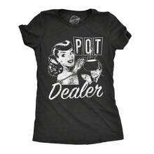 Womens Pot Dealer T Shirt Funny 420 MarijuanaCoffee Tee For Ladies Funny Womens T Shirts Cute Vintage Fashion Casual Ladies T-Shirt Gift