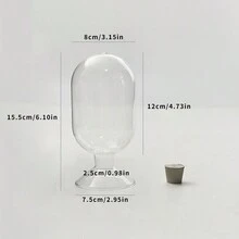 1pc Matchbox Storage Jar With Long Wooden Stick For Essential Oil Candles, Glass Bottle Holder In Colorful Style, Matches Not Included - Clear - View 2