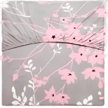Fitted Sheets - BLOEMEN GRIJS - Bekijken 1