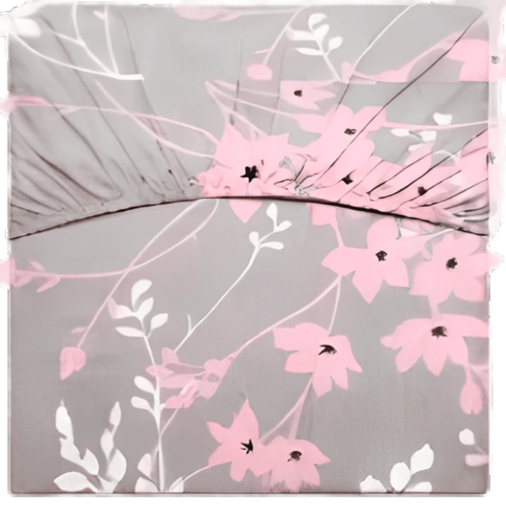 Fitted Sheets - BLOEMEN GRIJS - Bekijken 1