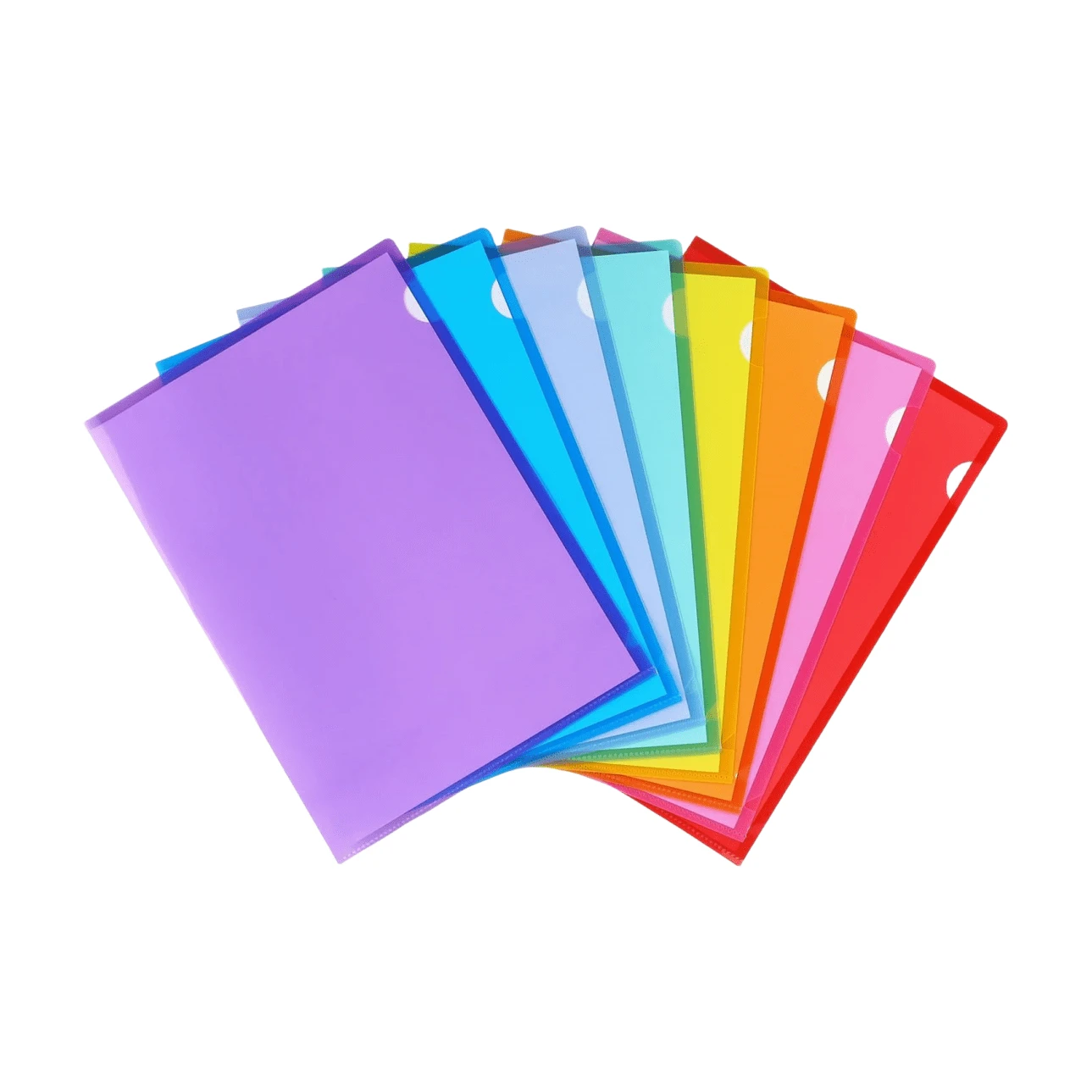 8pcs Clear File Folders Plastic Project Pockets, Colored Project Sleeves, Plastic Paper Sleeves Folders For Letter Size And A4 For School And Office Supplies - Multicolor - View 1