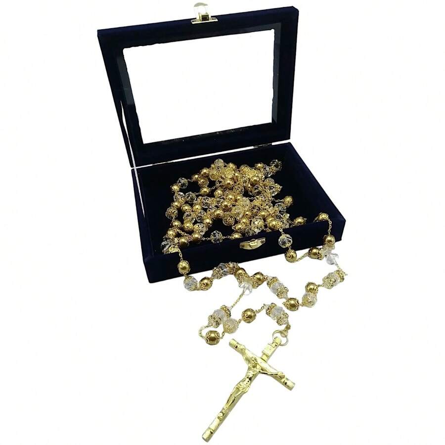 Lazo Para Boda de Cristal Importado, Mancuerna Matrimonio, Ceremonia Nupcial. - Dorado - Ver 1