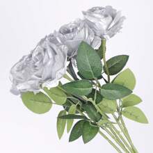 3/8PCS Artificial Golden/Sliver/Red Black Multi-Color Roses Flower Scene Decoration, Party Decoration, Wedding Decoration, Roadside Flower Arrangement, Home Decoration, Graduation Celebration, Birthday Banquet Decoration, Christmas, Thanksgiving, Easter, Father's Day, Mother's Day Celebration, Landscaping,Bathroom Decor,Bedroom Decor,Preppy Room Decor,Boho Room Decor