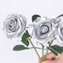 3/8PCS Artificial Golden/Sliver/Red Black Multi-Color Roses Flower Scene Decoration, Party Decoration, Wedding Decoration, Roadside Flower Arrangement, Home Decoration, Graduation Celebration, Birthday Banquet Decoration, Christmas, Thanksgiving, Easter, Father's Day, Mother's Day Celebration, Landscaping,Bathroom Decor,Bedroom Decor,Preppy Room Decor,Boho Room Decor