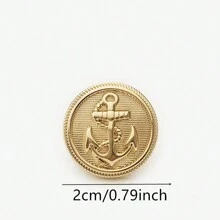Nautische ankerknopen voor jassen en truien (10 stuks) - 15/20/25 mm vintage metalen kledingknopen, ronde retro naaiaccessoires voor pakken, vesten, lente-zomermode