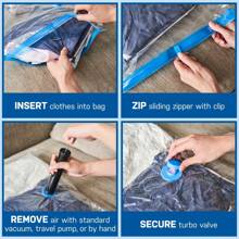 5 pièces Sac de compression sous vide [Pompe non incluse] Pour vêtements, couettes, rangement dans les armoires - Économise 80% de l'espace, sac de rangement pour le voyage (4 tailles disponibles) Décorations, Décor de fête, Décor de chambre, Organisateur, Rangement à la maison, T-shirt blanc femme, Pantalon noir femme, Vêtements d'hiver pour femme, Robe