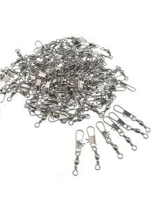 20/50/100 Durable Fishing Hook Connectors, Equipped With A Barrel-Shaped Rotating Device, Suitable For Freshwater And Saltwater Fishing