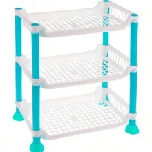 Estante Organizador Multiusos  3 Niveles, para el Almacenamiento de Productos para el Baño, Cocina, Alacena, Recamara y más - Azul - Ver 1