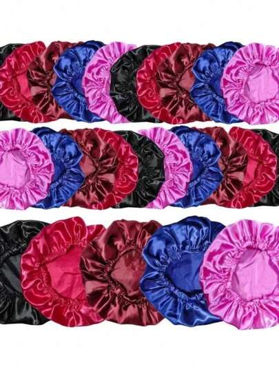 KIT Touca de Cetim Antifrizz Touca de Banho de Cetim colorido top envia aleatorias