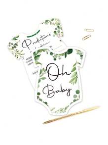 Set de 10 tarjetas de predicción para baby shower, tarjetas de revelación de género con patrón de hojas de árbol para niño y niña, juego de predicciones para bebé, para consejos, deseos y predicciones, Navidad - Multicolor - Ver 4