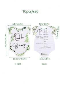 Set de 10 tarjetas de predicción para baby shower, tarjetas de revelación de género con patrón de hojas de árbol para niño y niña, juego de predicciones para bebé, para consejos, deseos y predicciones, Navidad - Multicolor - Ver 3