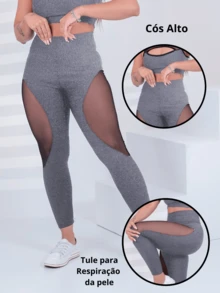 Women Sports Leggings - Xám - Xem 2