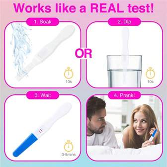 1pc Funny Prank Prop, Fuckboy Test Tool (1pc/2pcs), Pregnancy Test Joke, Fake Pregnancy Test Strip, Changes Color In Water To Show Fake Pregnancy, Gag Gift For Boyfriend/Husband Birthday