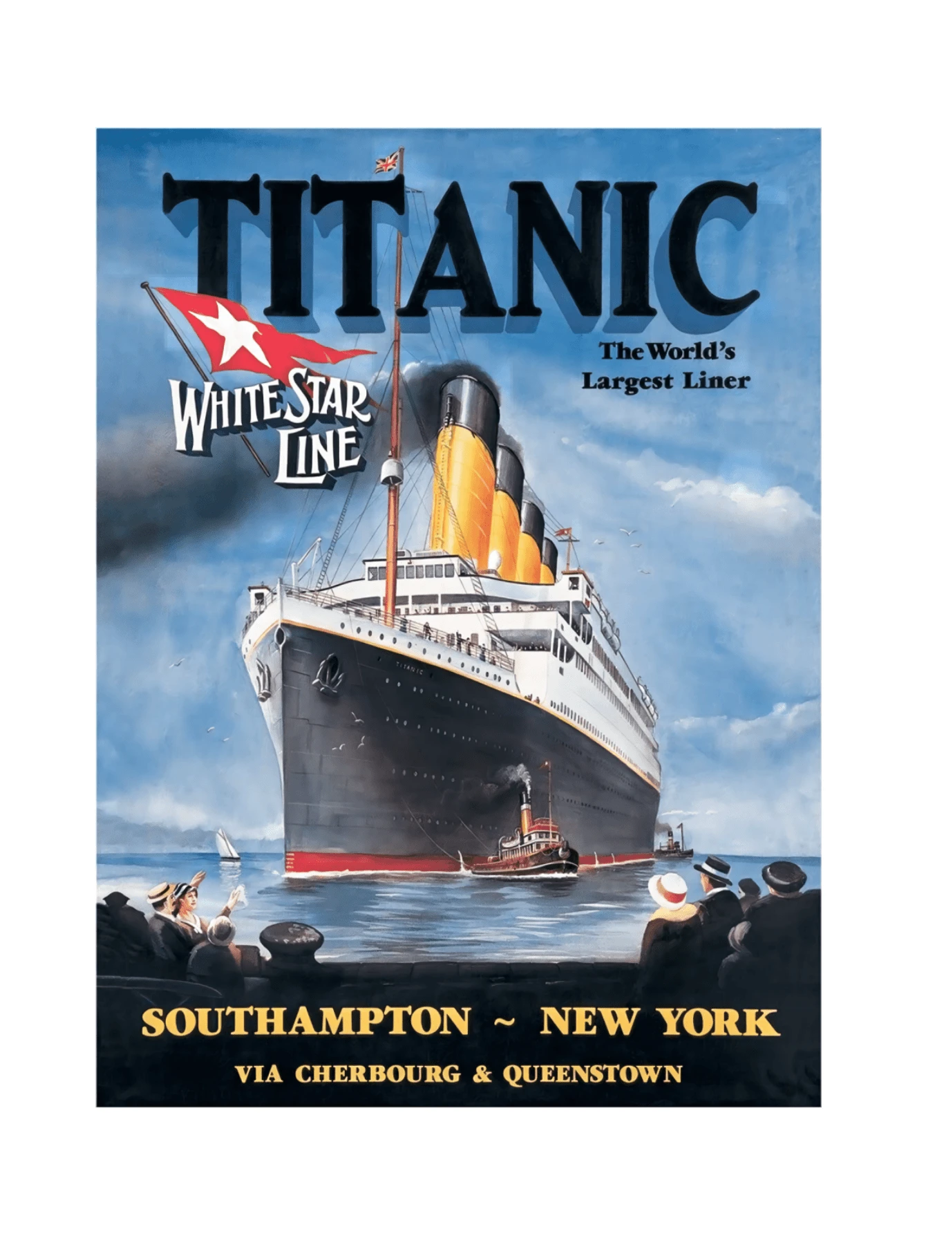 1pc Cruise Ship Print Hanging Sign, Modern Figure & Letter Graphic Iron Hanging Sign For Garden, Restaurant, Club - Multicolor - View 1