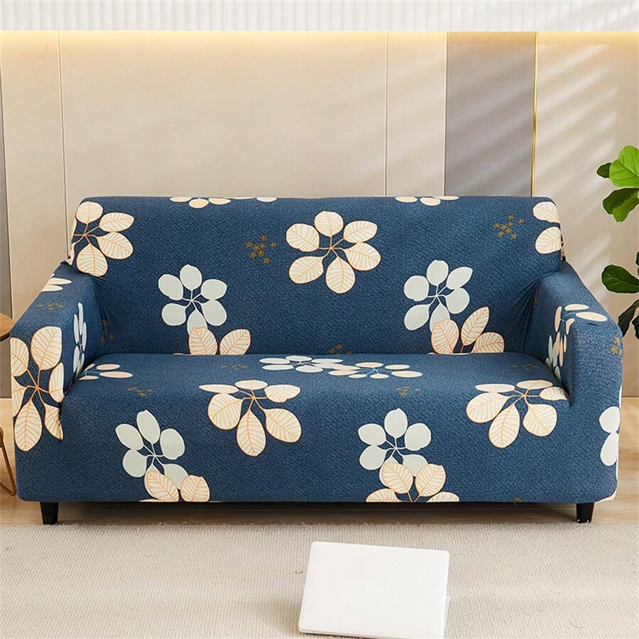 1入組全季通用印花梳化套，現代風格聚酯纖維彈性大且防寵物毛髮長方形梳化套，可水洗，適用於客廳家用