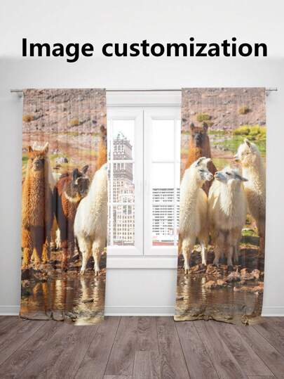 2 pièces Rideaux personnalisés, oreillers décoratifs personnalisés DIY, cadeau de mariage, cadeau d"anniversaire, cadeau d"anniversaire, rideaux imprimés pour PET et bébés