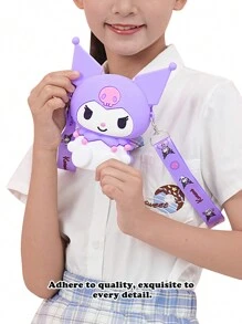 Sanrio 1Pc Genuine Sanrio Series Shoulder Bags Hello Kitty Kuromi Melody Sitting Position Crossbody Bag Kitty Cat Anime Character Silicone Purse Decorate Accessories (Some Parts May Be Random), Hello Kitty Pink, Pompompurin