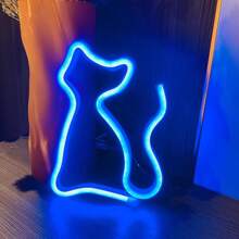 1 szt. Neonowa tablica z kotem, 9,05 x 7,05 cala (ok. 23 x 18 cm), zasilana przez USB/baterię, neonowa tablica LED w kolorze różowym, dekoracja ścienna z kotem do sypialni, na imprezę świąteczną, walentynkową, urodziny, wesele, do domu, na Boże Narodzenie, do baru - Wielokolorowe - Zobacz 14