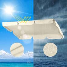 FORIOUS 66'' X 45'' Swing Canopy  Cover, UV Protection & Water  Resistance Swing Canopy Replacement  Waterproof Top Cover For Outdoor  Garden Patio Porch Yard, Top Cover  Only (Beige, 66'' X 45'') - Black - View 4