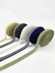 1 Roll 18mm Width  Double-Colored Lace Trim Polyester Woven Tape For DIY Clothing Accessories